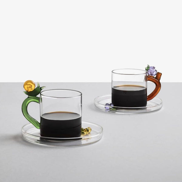 Fruits & Flower Coffee Cup with Saucer <br> Snail <br> 100 ml