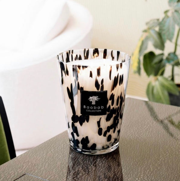 Pearls Black Candle <br> Rose and Ginger <br> (H 35) cm