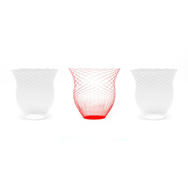 Reversible Air Vase <br> Red / White <br> Set of 3