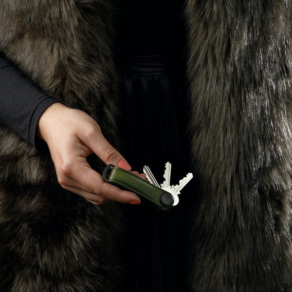 Saffiano Key Organizer <br> Olive