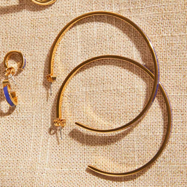 Maxi Bangle Earrings <br> Night Blue