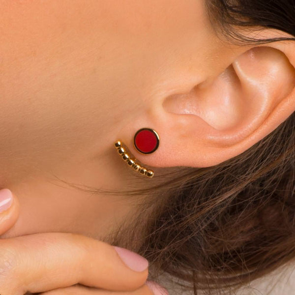 Comete Interchangeable Earrings <br> Red
