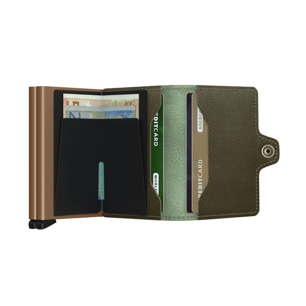Twinwallet <br> Saffiano Olive