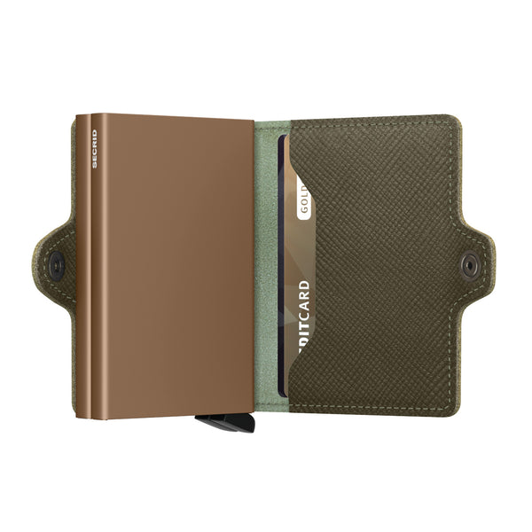 Twinwallet <br> Saffiano Olive