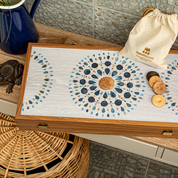 Backgammon <br> Watercolor Mandala <br> (47 x 24.5) cm