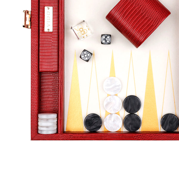 Red Lizard <br> Backgammon Set <br> (L 38 x W 24.5) cm