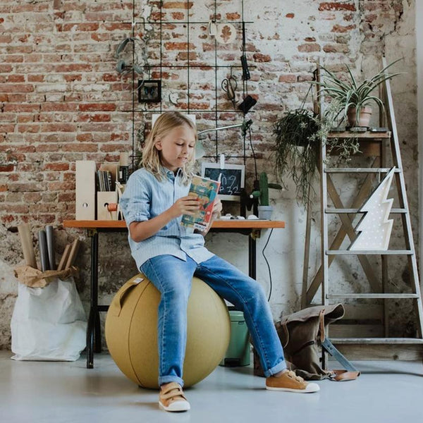 LEIV Fabric Seating Ball <br> Mustard Yellow <br> (Ø 60-65) cm