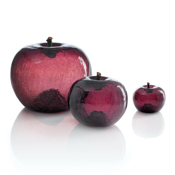 Apple Crackled Glass Transparences <br> Amethyst <br> (Ø 30 x H 26) cm