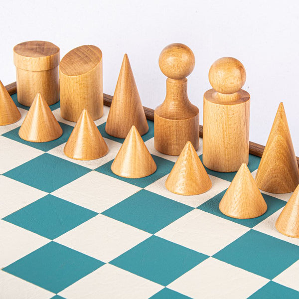 Chess Set <br> Turquoise Leatherette <br> (40 X 40) Cm