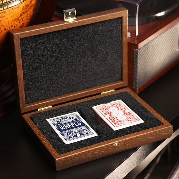 Playing Cards <br> Brown Ostrich Genuine Leather Case <br>  (24 x 16) cm