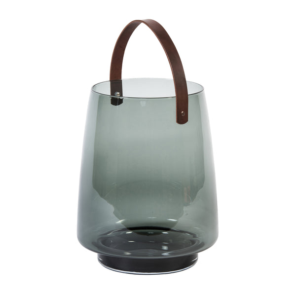 Hurricane with Leather Handle <br> Candle Holder <br> (Ø 28 x H 35) cm