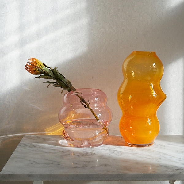 Muse Vase <br> Clear Copper <br> (Ø 18 x H 18) cm