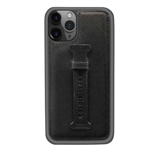 Saffiano Black <br> iPhone 11 Pro Case <br> with Finger Holder