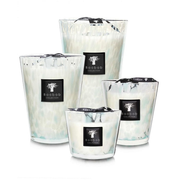 Pearls Sapphire Candle <br> Seaweed and Myrtle <br> (H 10) cm